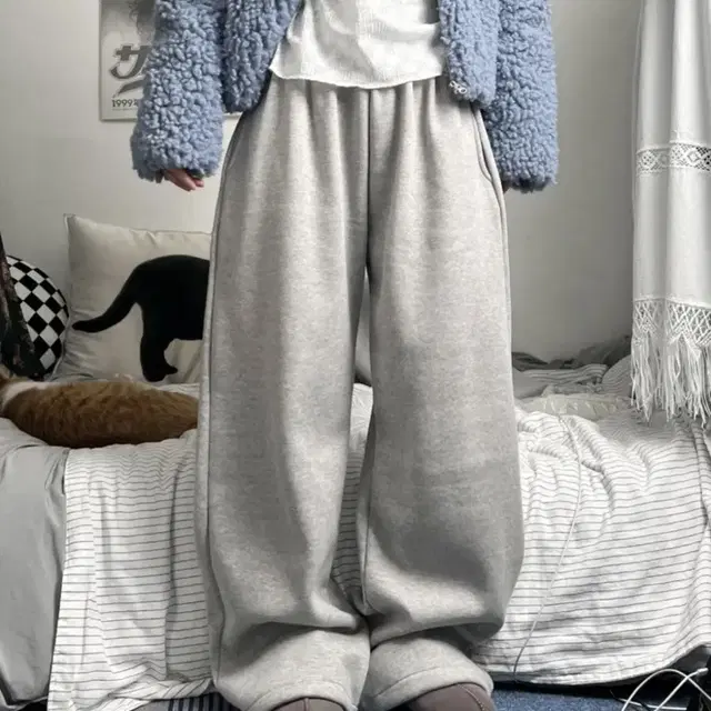 에이블리 오피엠 cotton balloon wide sweat pants