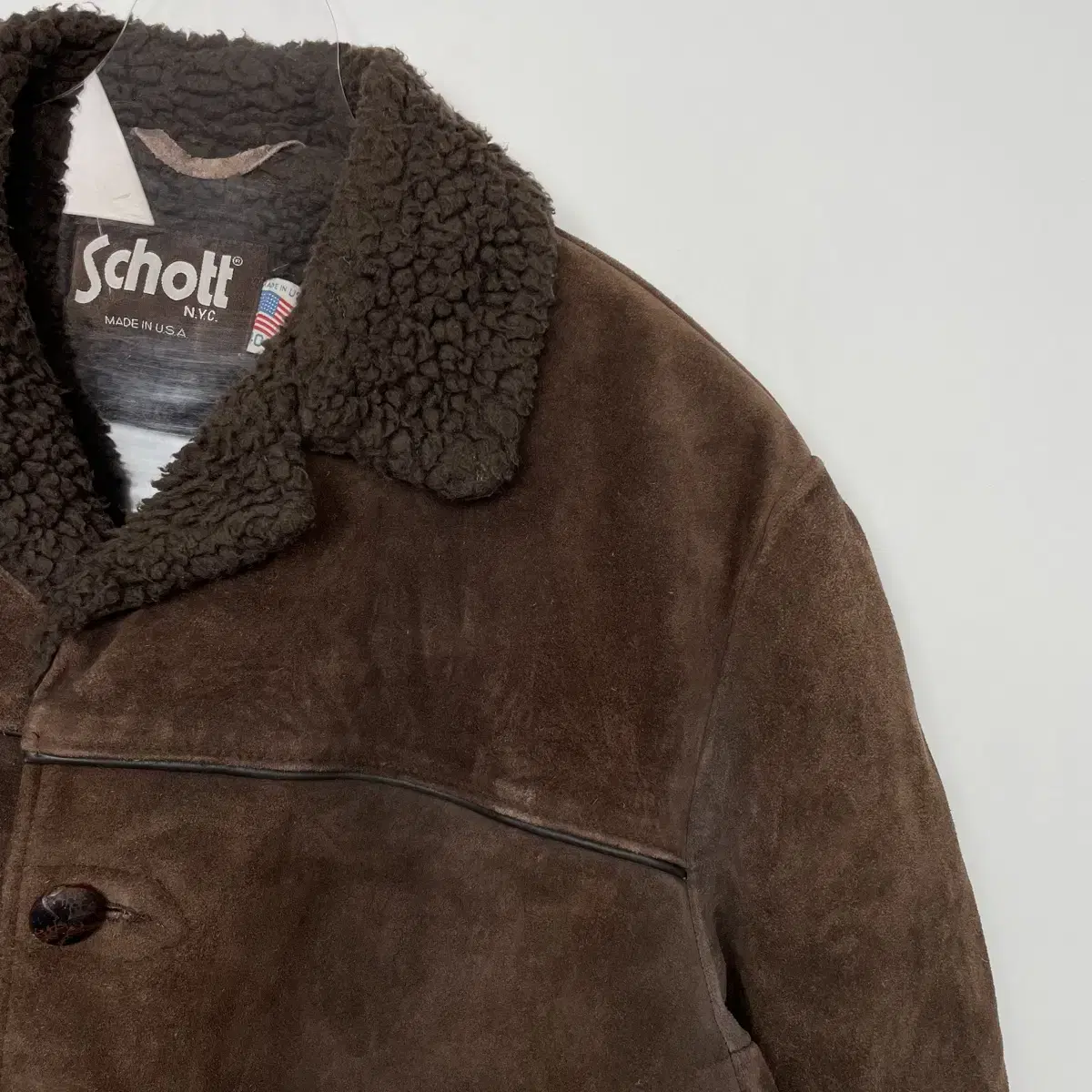 쇼트 schott 스웨이드 가죽 로거 코트