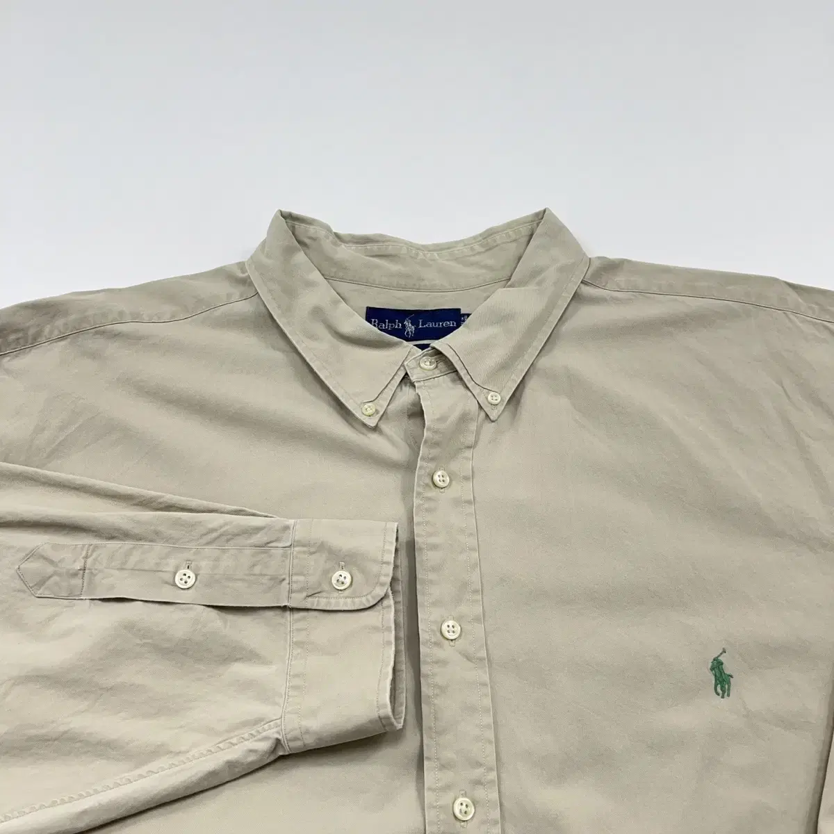 (CT535) 4XL 폴로 베이지 긴팔 셔츠.polo