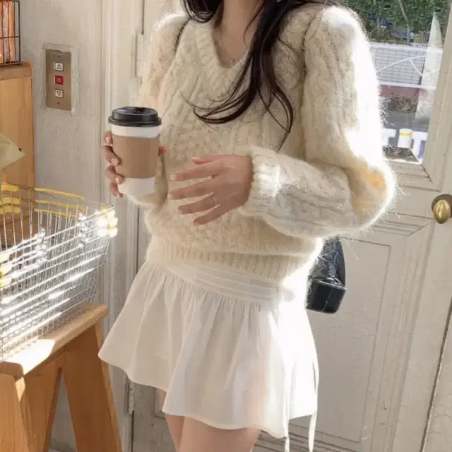 리즈 더위시 Peanuts cable knit(아이보리)