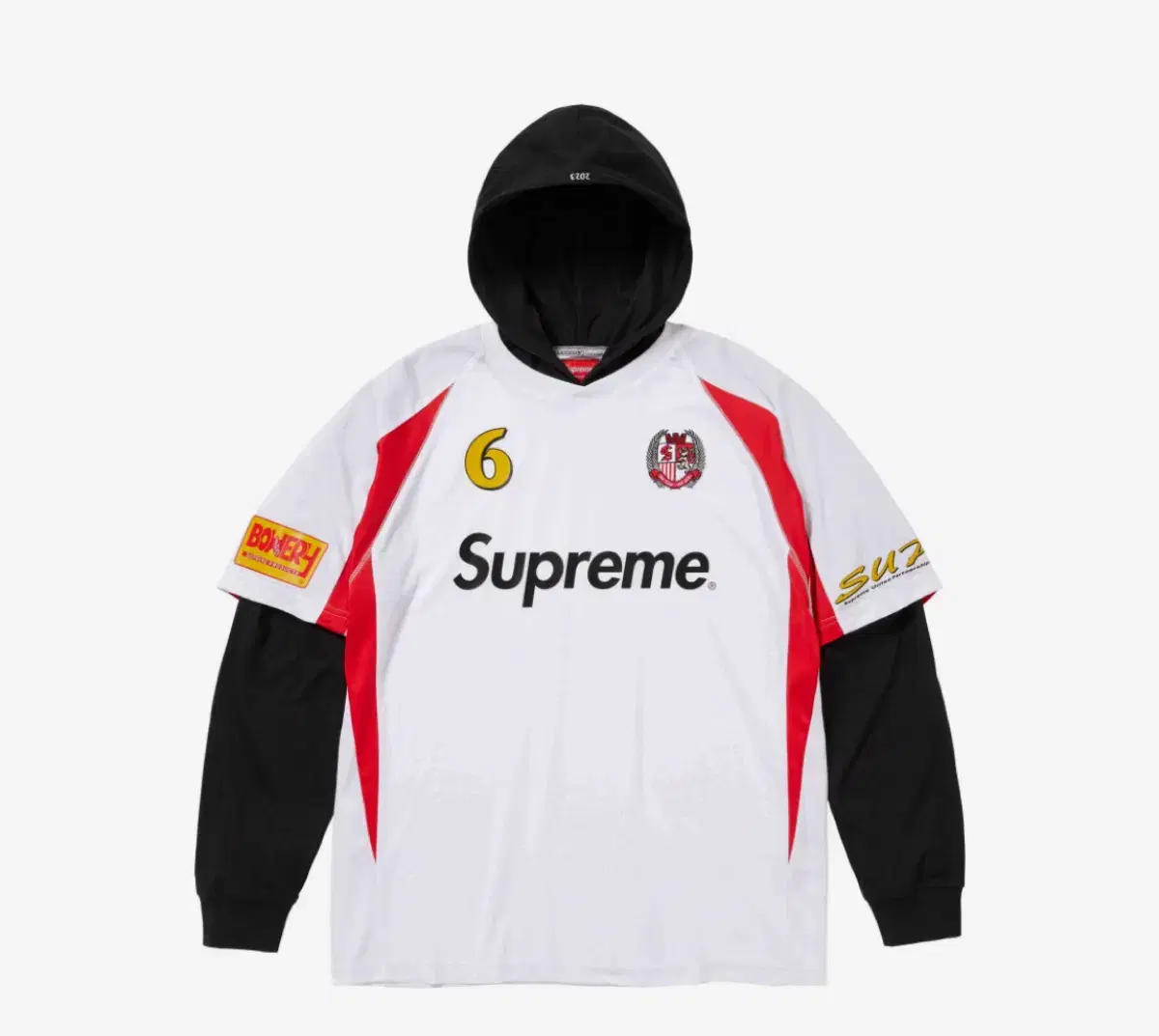 슈프림 Supreme 후드 사커 저지 화이트 XL