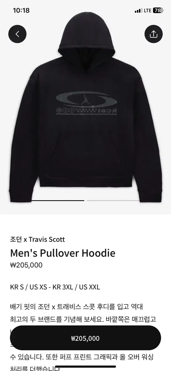 Travis Scott X Jordan Collaboration Hoodie XXL (110)