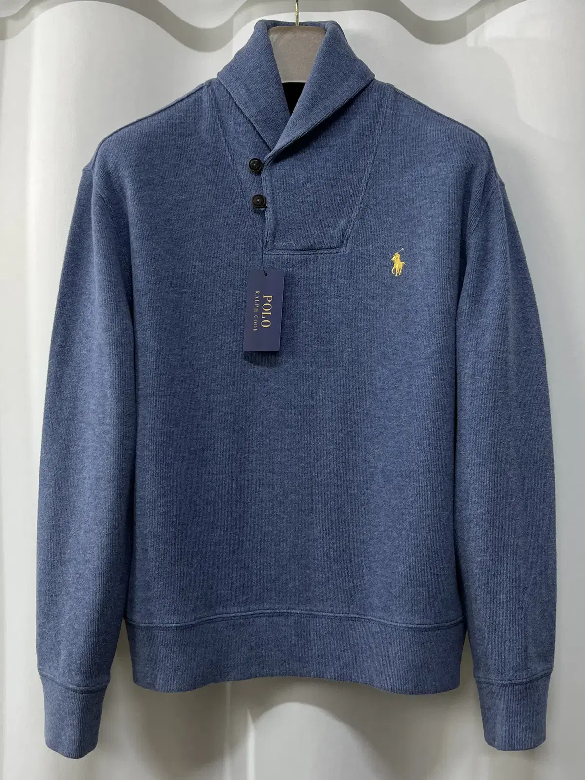 Polo Ralph Lauren Sky Blue Shawl Kara Knit Sweatshirt