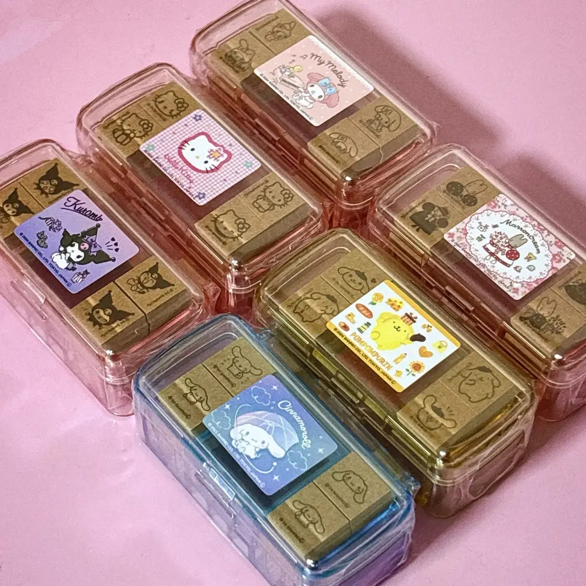 Japan Genuine Sanrio Takyu Stamps 4pcs Case Set of 6