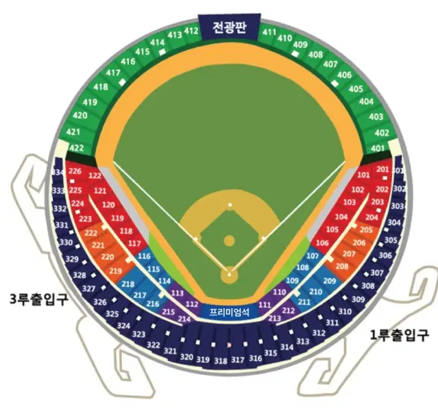 LG vs KT 2차전 1루 외야 410블록 2열 통로석 3연석 양도