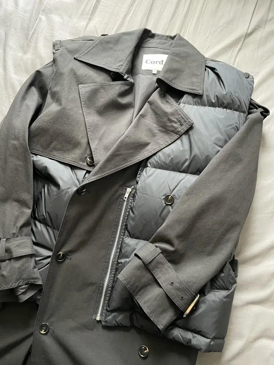 CORD / Padded vest trench coat / L