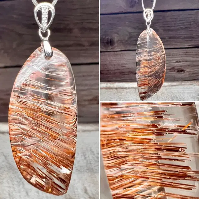 희귀한 적동침수정 (red copper rutilated quartz)