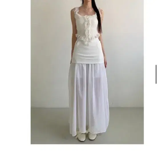 아델리오 see-through layered long skirt [원가_