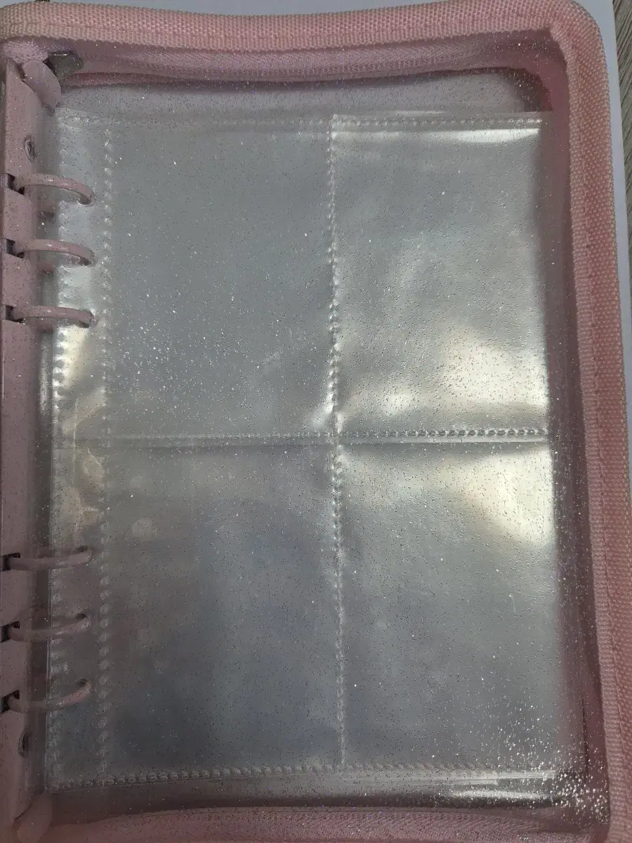 Glitter binder Pink binder 4-Pocket Inner Paper Glitter Pink Border