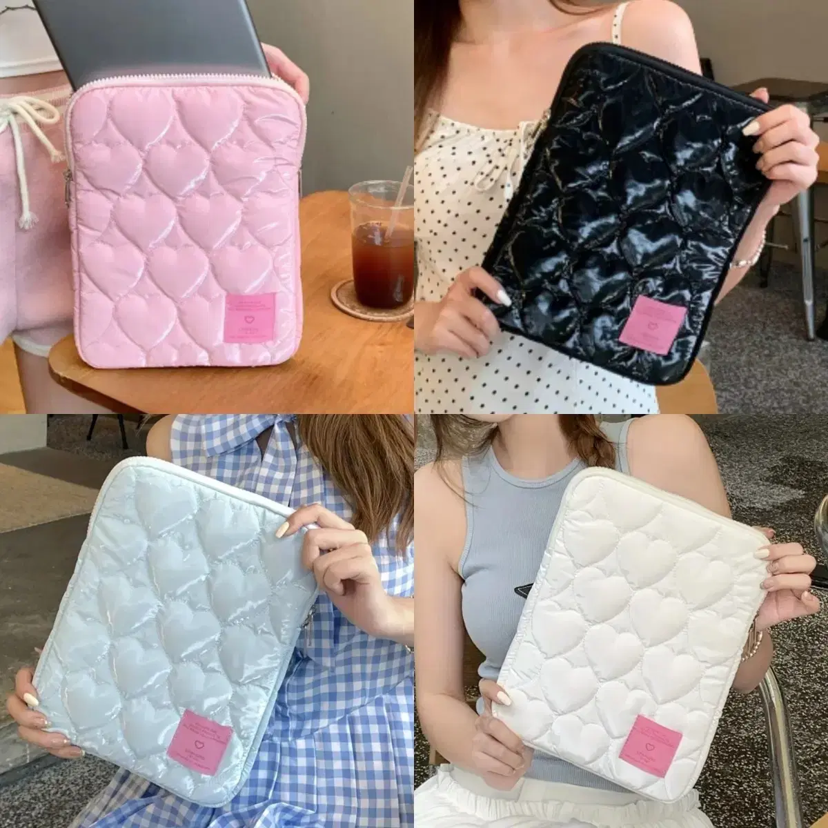 Heart Glossy Padded MacBook Pouch (10/11")