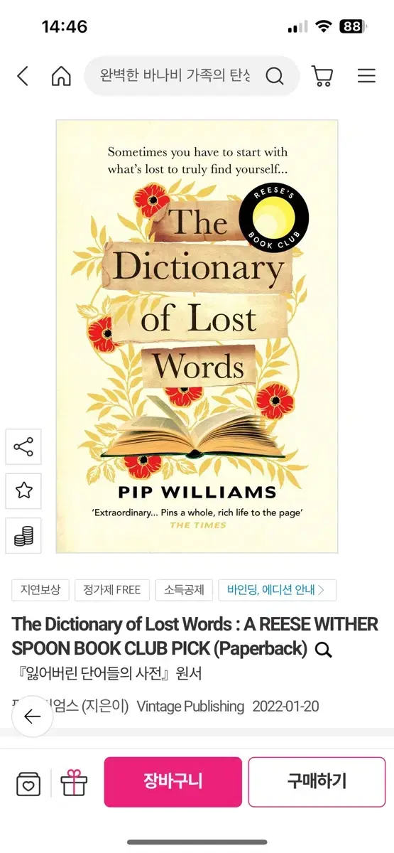 The Dictionary of Lost Words 책 도서 판매