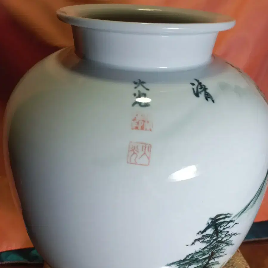 산수화 청화백자(높이약 30cm)