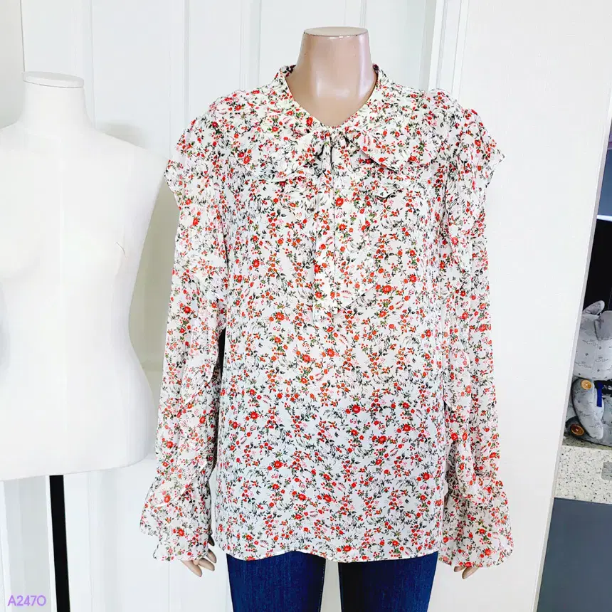 (Size 77) Missy Flower Chiffon Blouse (A2470)