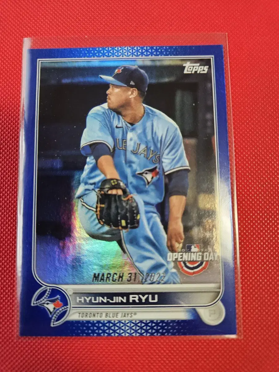 류현진 2022 Topps blue foil 카드