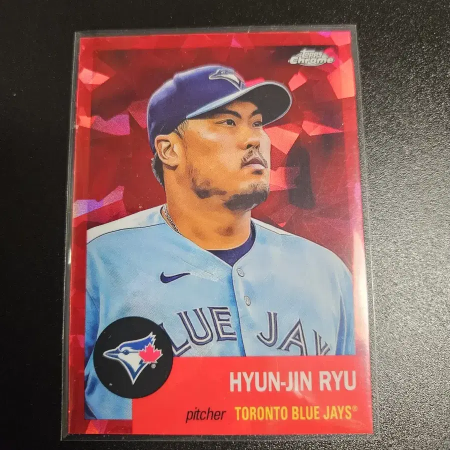 류현진 100장 한정 2022 Topps Chrome 레드아토믹 리플렉터