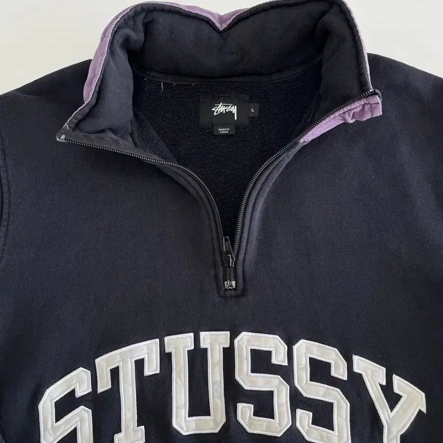 STUSSY 스투시 하프집업 2WAY 후드 L