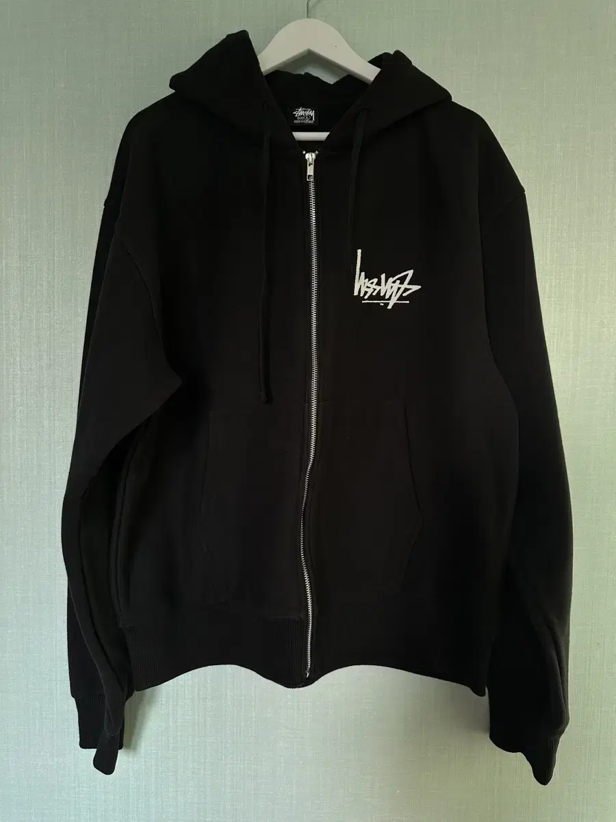 Stussy Flip Black Hooded Zip-Up