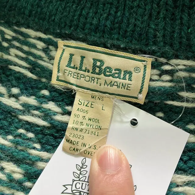 90s L.L.Bean 엘엘빈 울 니트 집업 USA