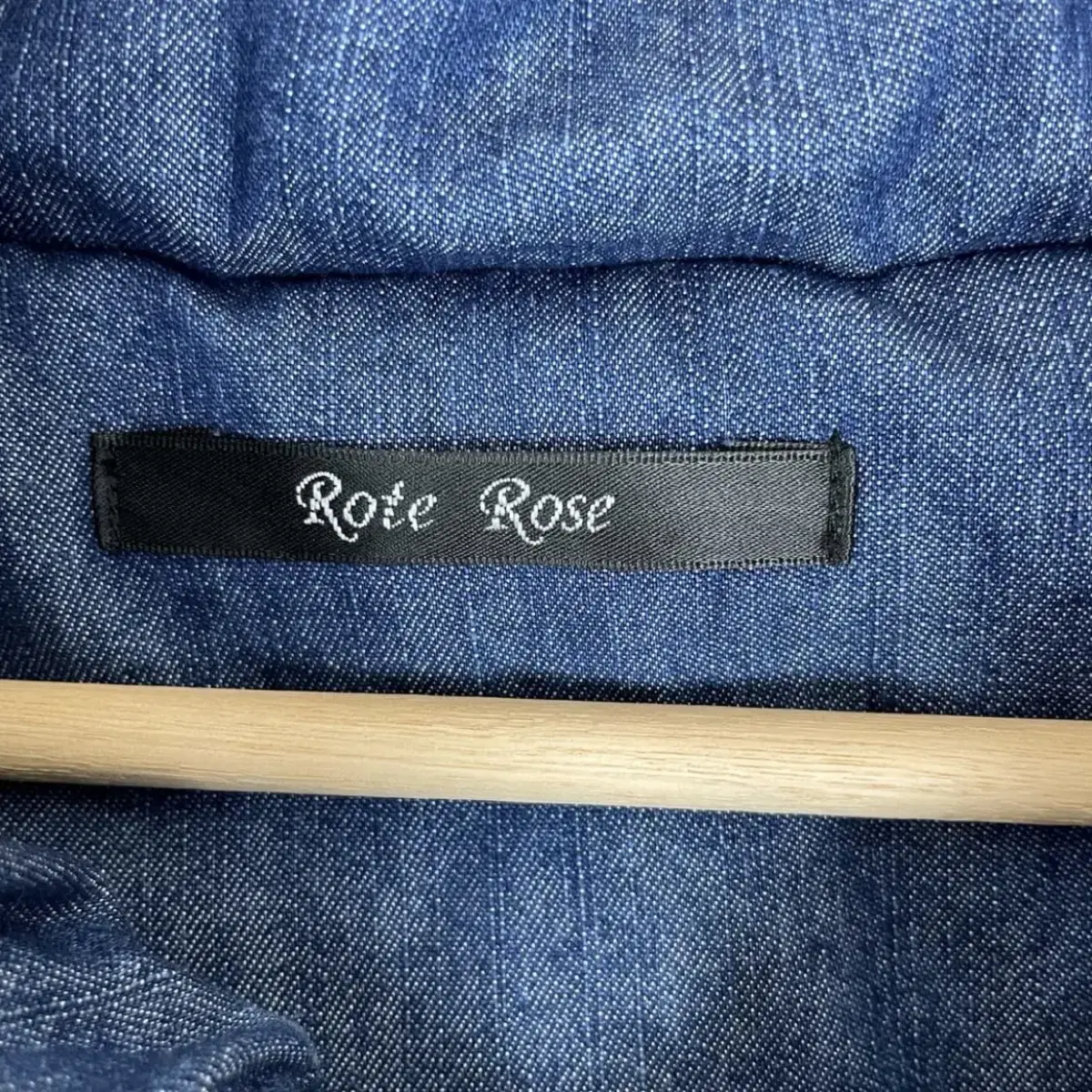 Rote rose 후드퍼 데님 자켓