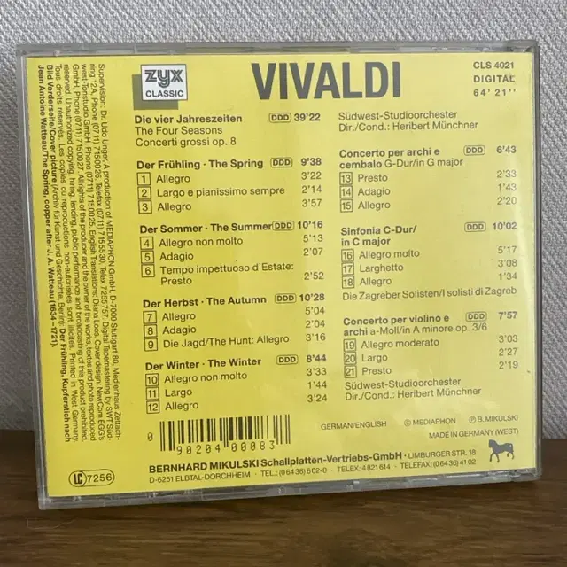 VIVALDI Dir vier Jahreszeiten CD