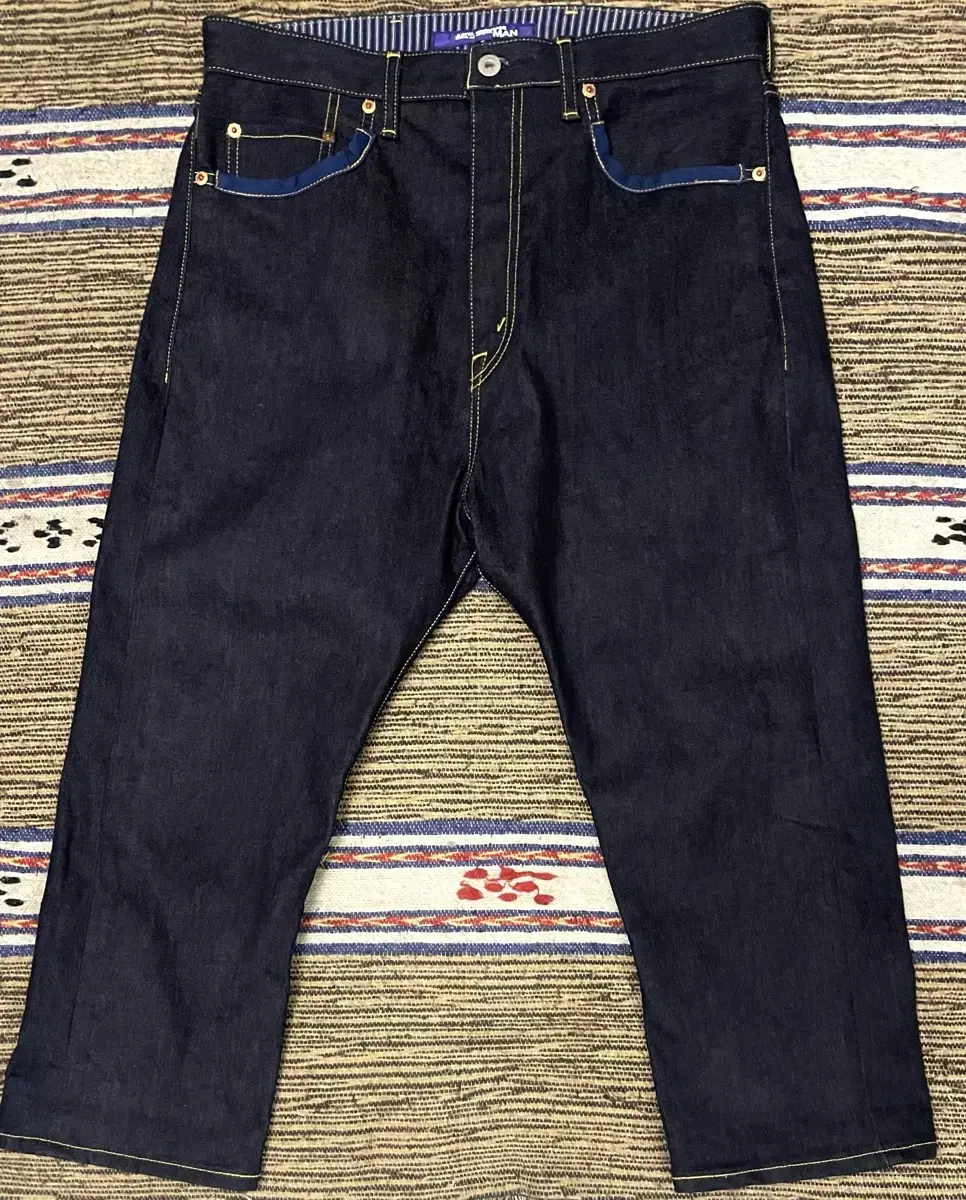 (S)Comme des Garçons Song Jun Yawatanabe Cropped Cinchback Indigo Denim