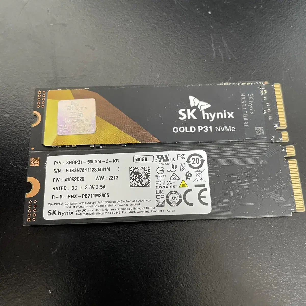 nvme p31 500GB ssd 판매합니다