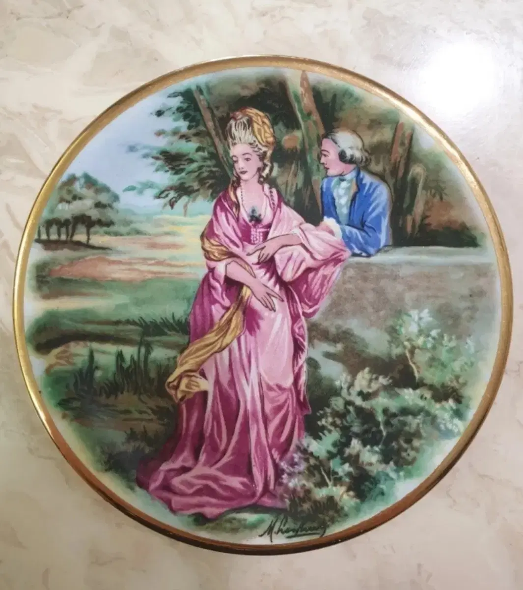 English Lovers Plate (22k gold)