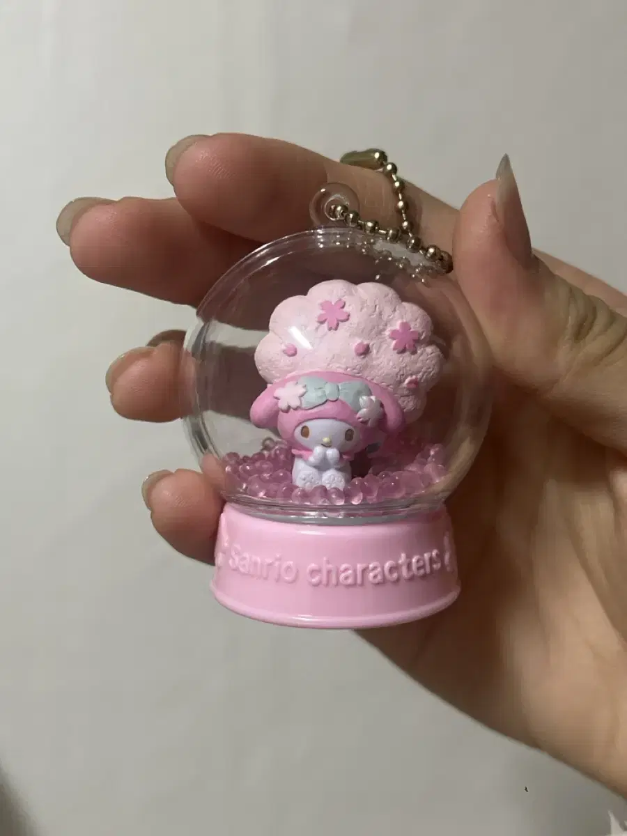 My Melody Snowball keyring Cherry Blossom Edition