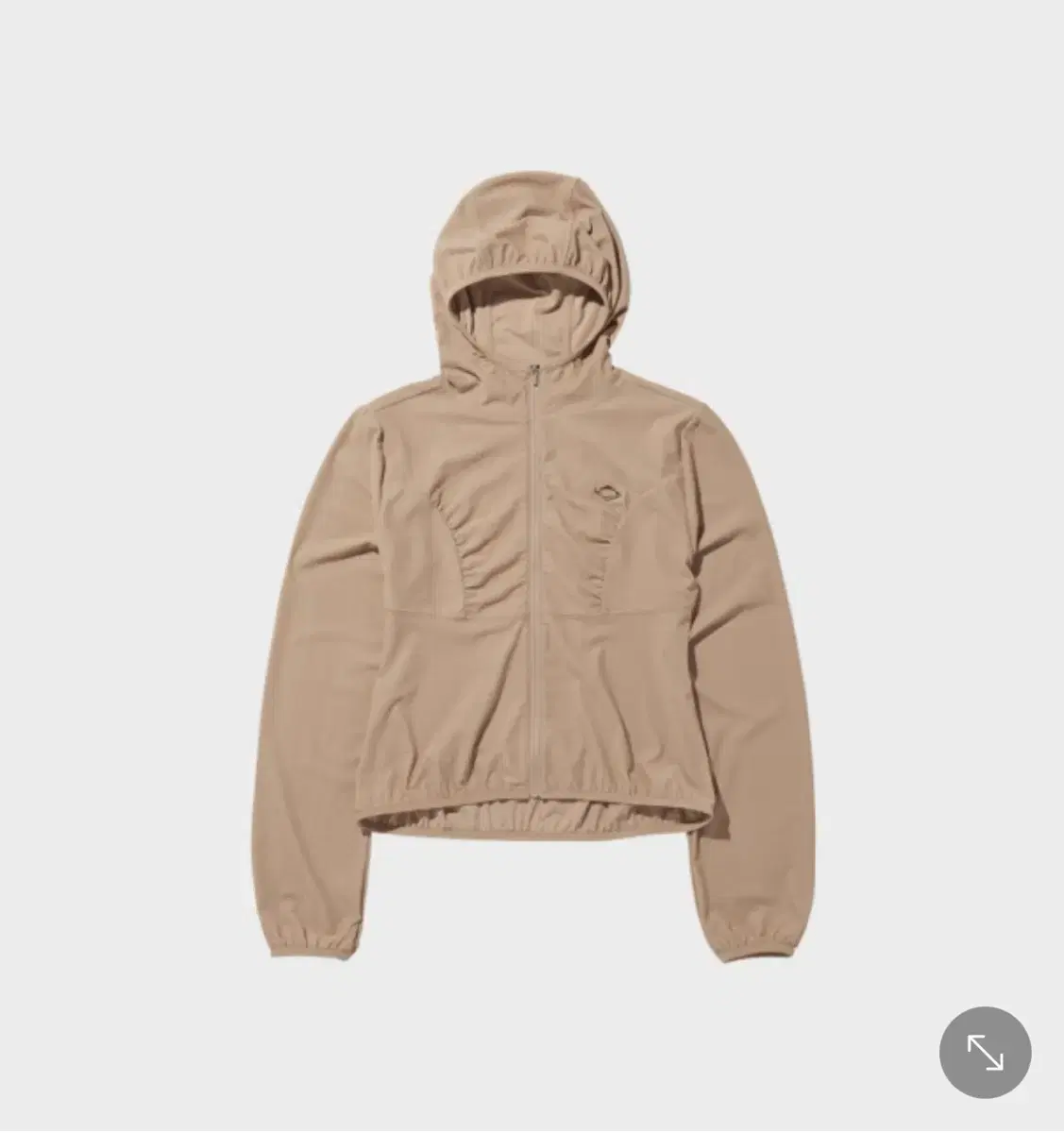 Mischief Hooded Waffle Zip Up Beige S