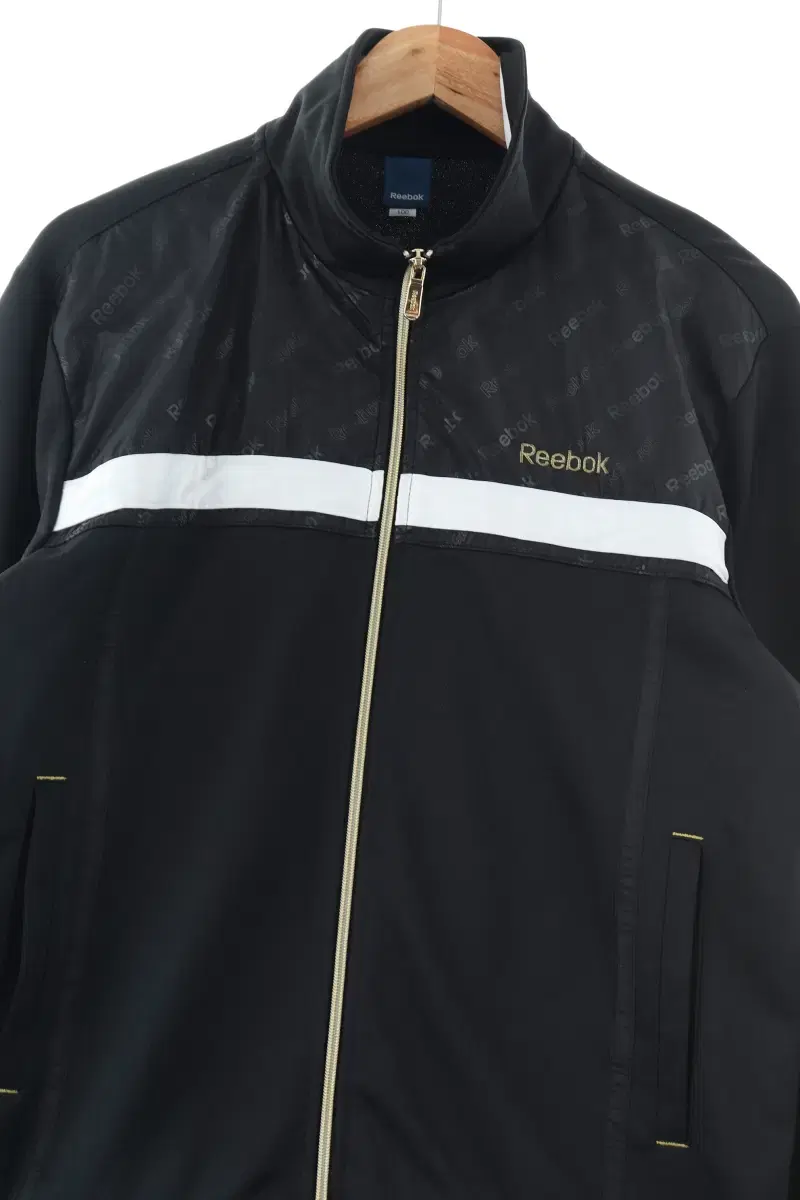 (L) Reebok Zip Up Jersey Track Top Black Poly Old School Limited Edition - F588