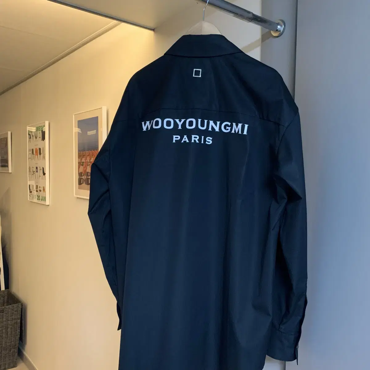 1 wear)Wooyoung Mi Black Cotton Back Logo Shirt 46