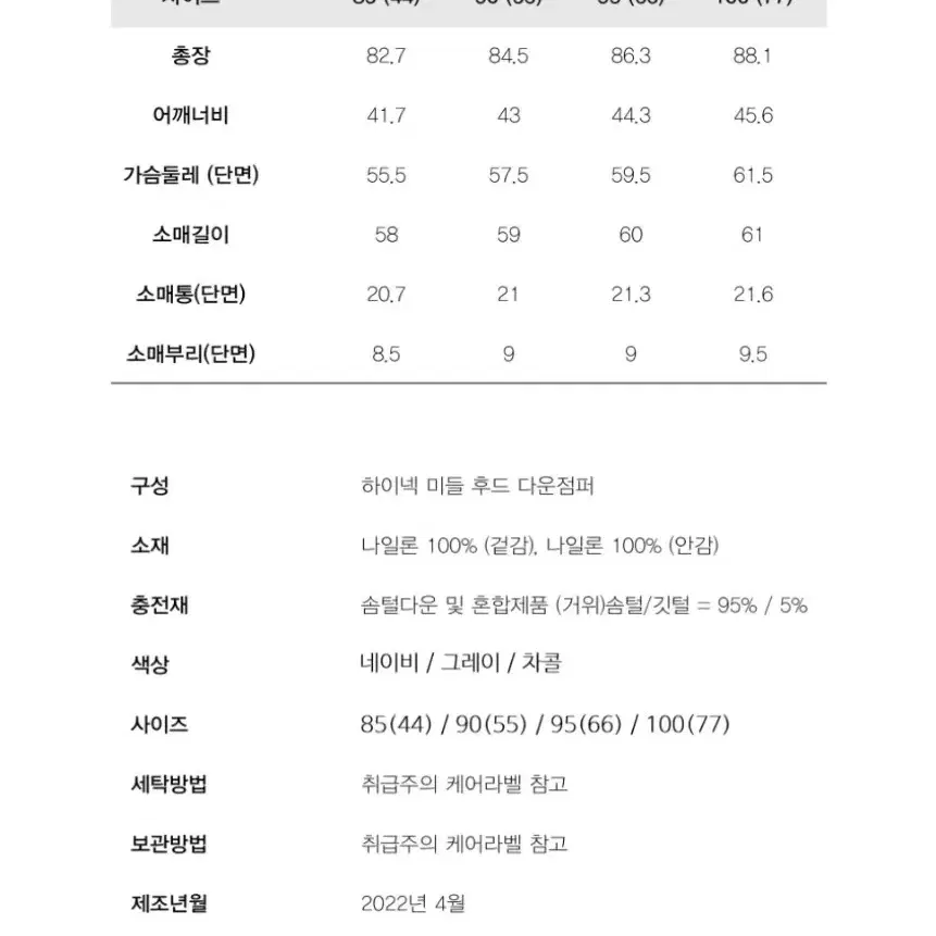 이태리명품 애드(add) 프리미엄 구스다운패딩(새상품)