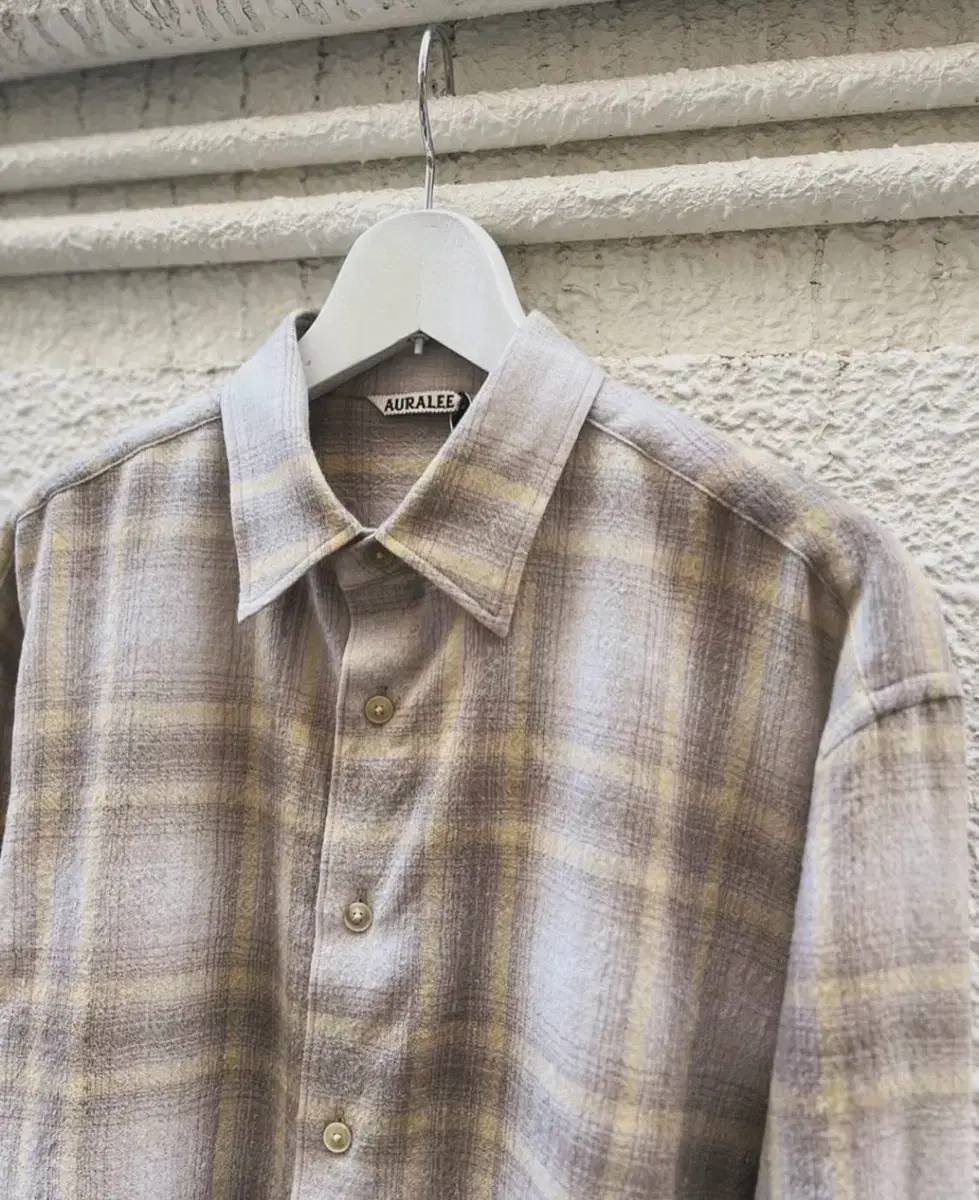 AURALEE AURALEE wool checked shirt 24aw 4 size beige