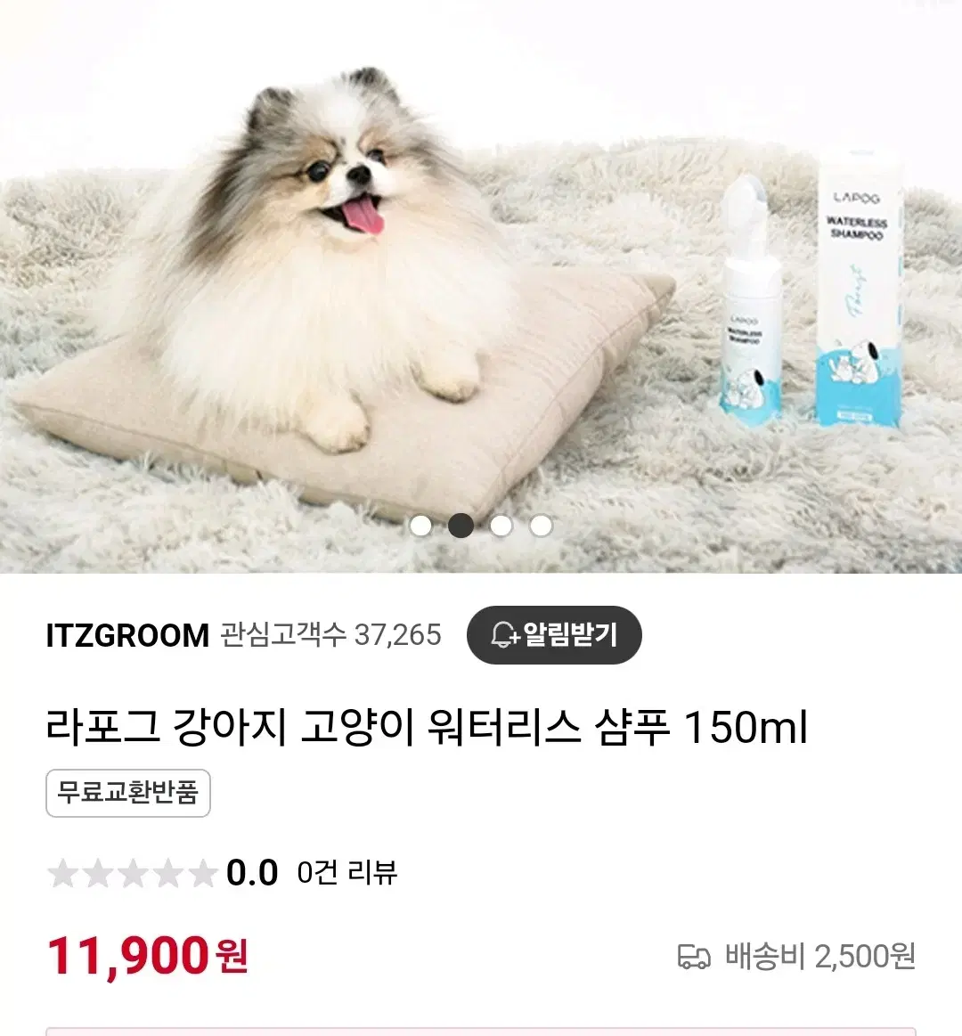 강아지 고양이 워터리스 샴푸