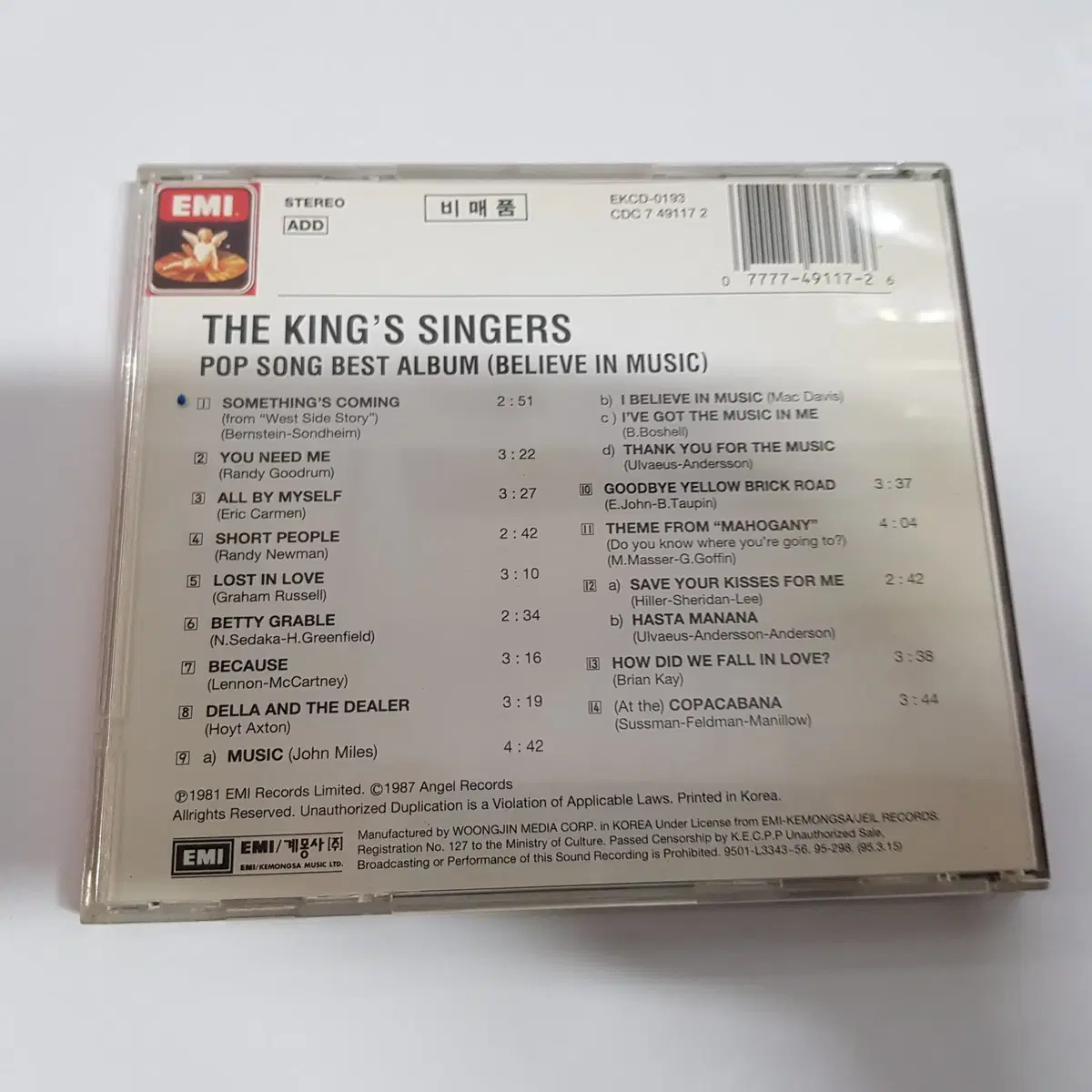 THE KING'S SINGERS Believe in Music  CD