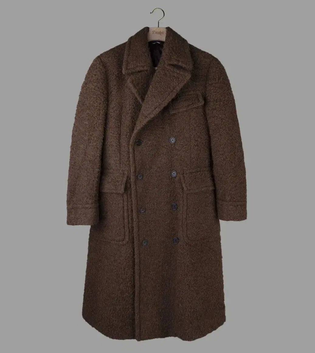 Drake's Drexel Caramel Alpaca and Cotton Teddy Polo Coat (36)