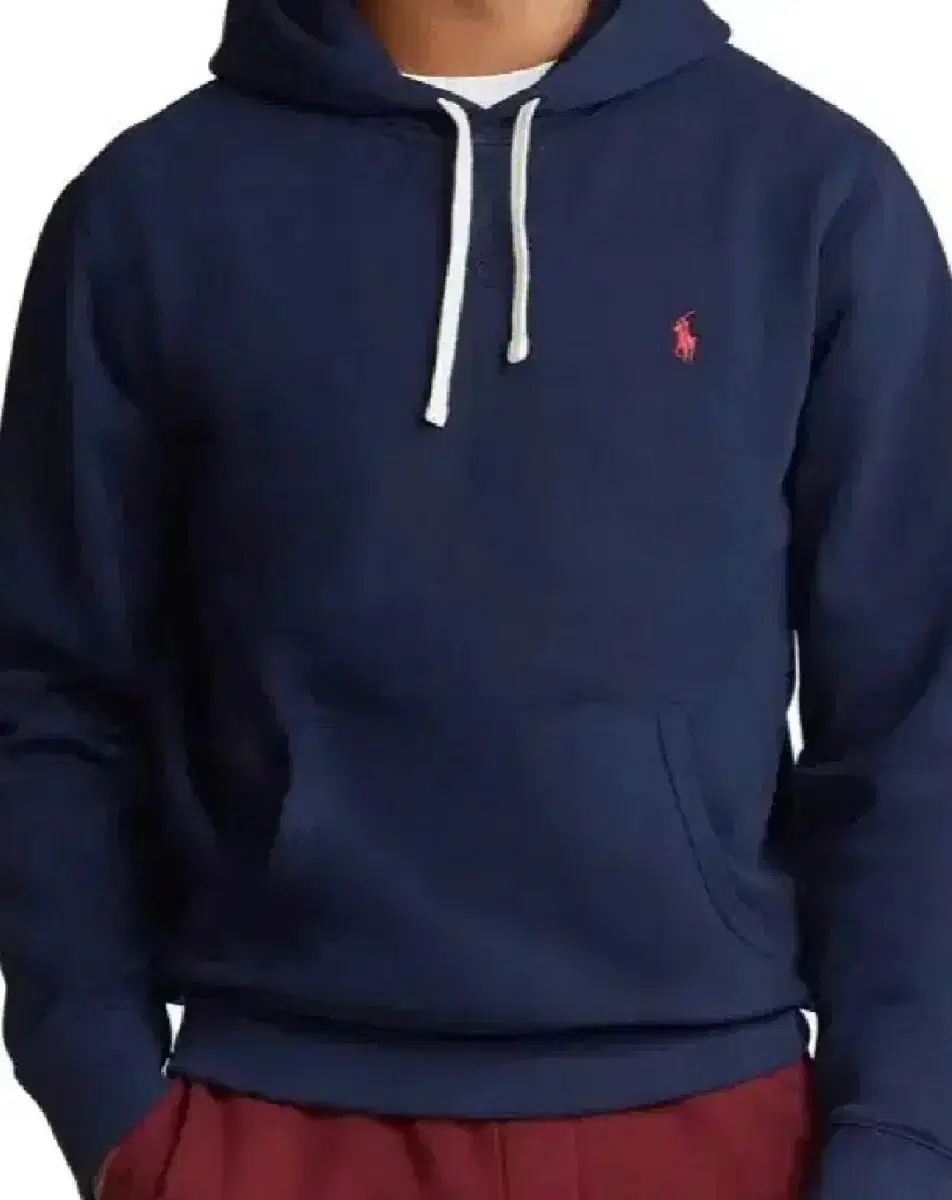 Polo Hoodie M Navy Red Pony