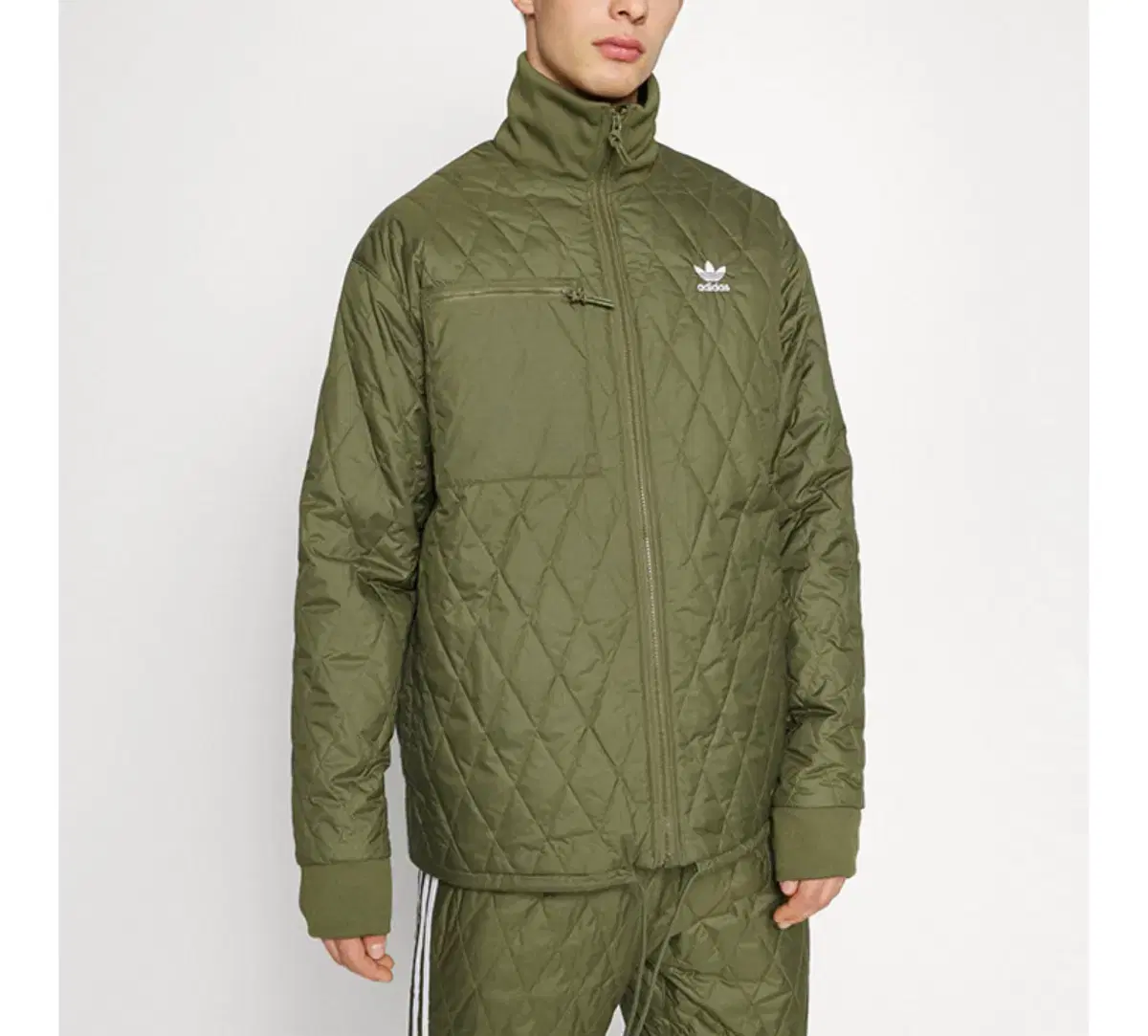 Adidas Quilted Giggle Trektop Jacket Olive