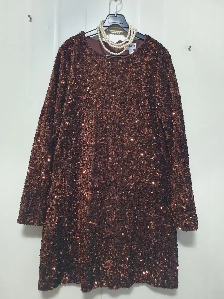 BIG.SIZE.Bargain)The drop sequin ONEPIECE.dress.party.stage.agency