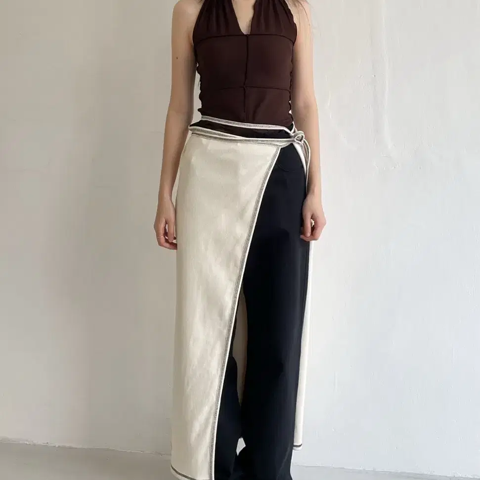 세일/베이스레인지 Garble Wrap Skirt undyed