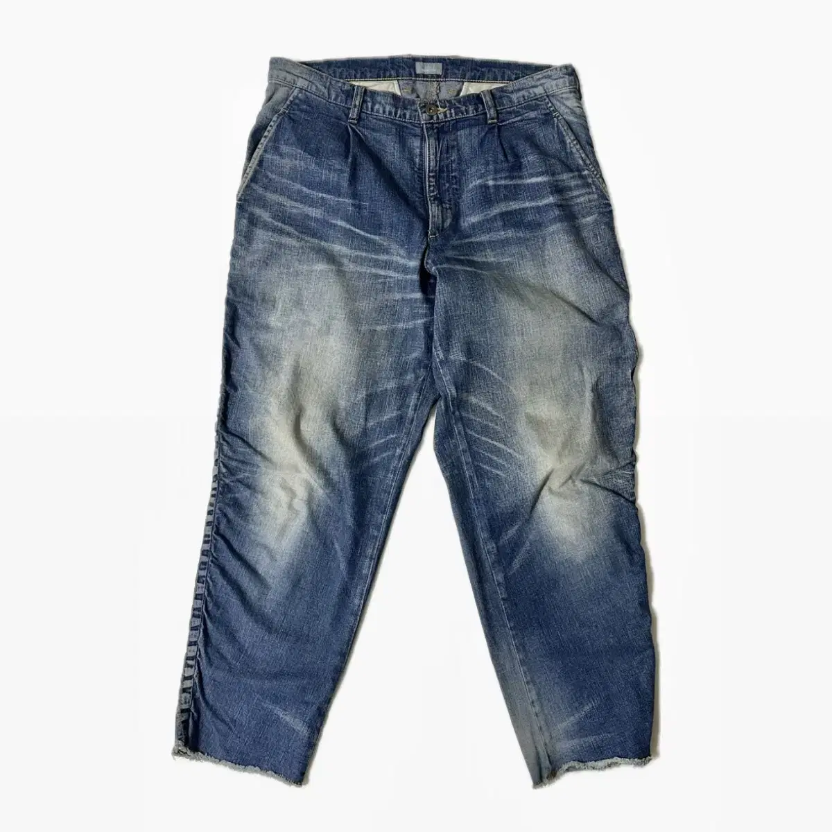 KOLOR BEACON Puckering denim pants in color beacon