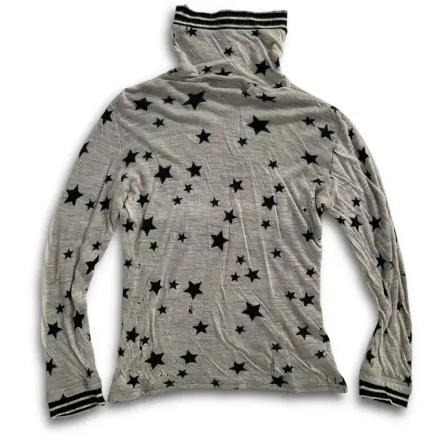 distressed star pattern turtleneck