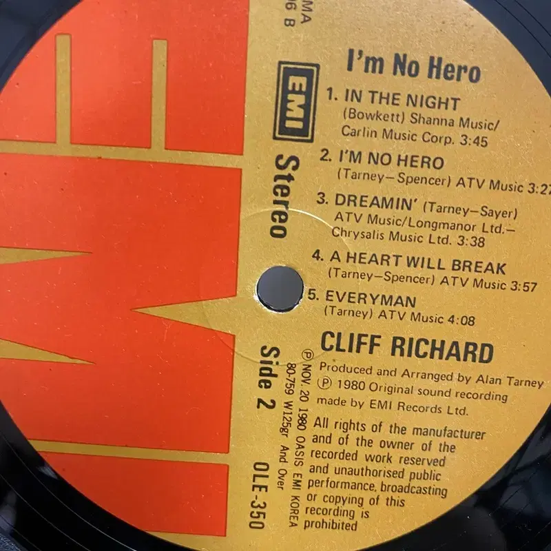 CLIFF RICHARD LP / AA3376