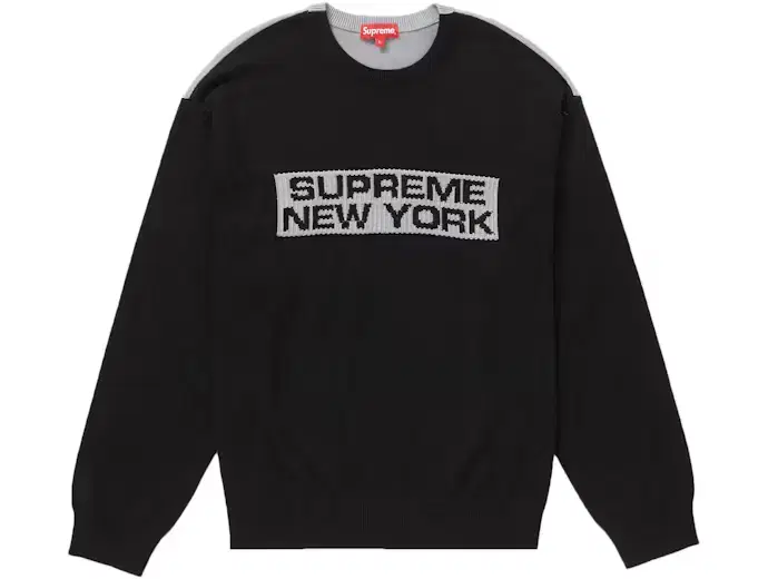 Genuine M Supreme Two-Tone Sweater Black Supreme Sweater Medium Knit Autumn Winter Spring Gaeul Clothes