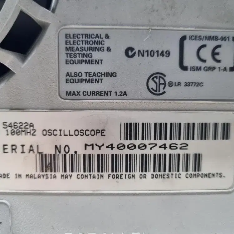 Agilent 54622A 2Ch 100MHz 오실로스코프 부품용