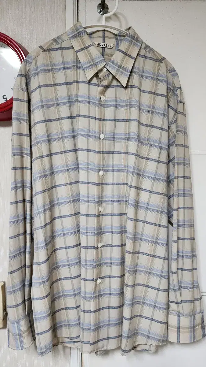 24SS Aurari Check Shirt Light Beige 3 sizes