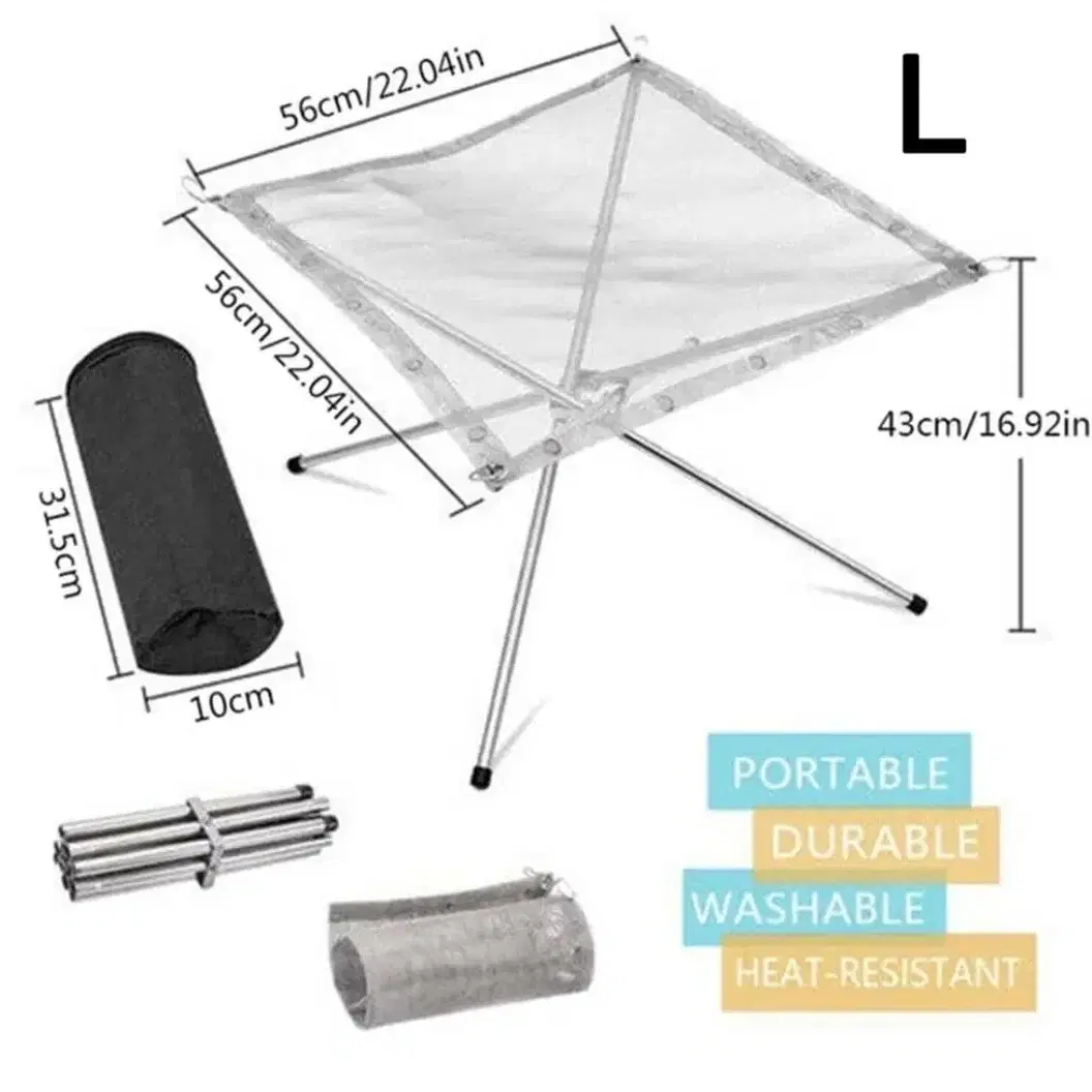 스테인레스 스틸 야외 캠핑 캠프파이어 파이어 랙, 접이식