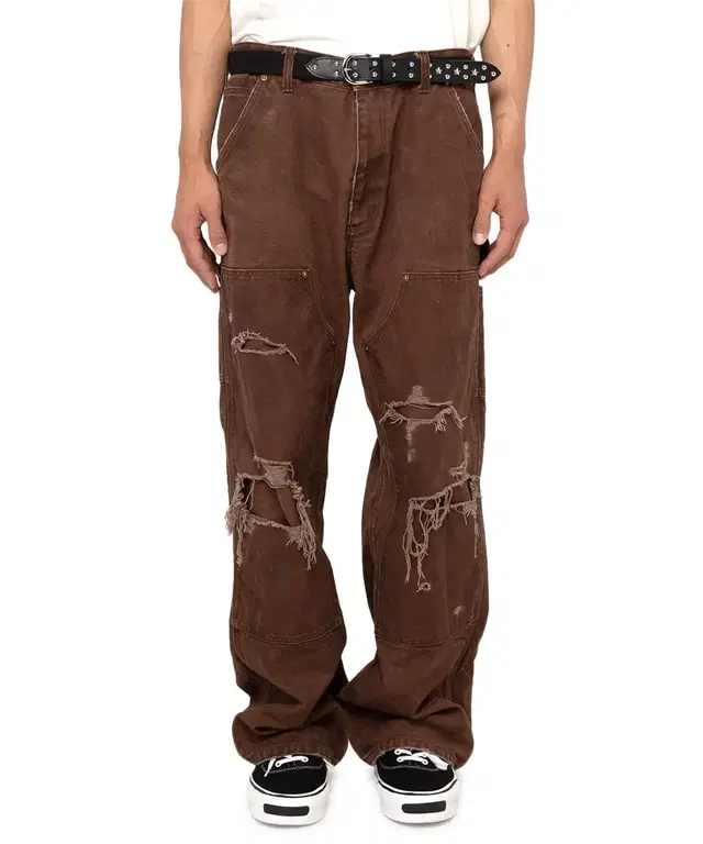 카미야(kamiya) Boro painter pants -Brown S