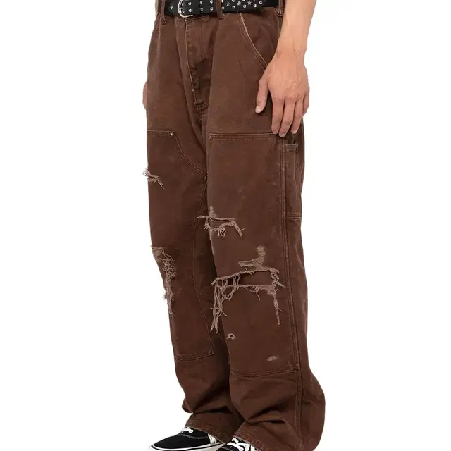 카미야(kamiya) Boro painter pants -Brown S