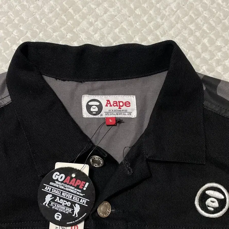 [L] Aape By A Bathing Ape 에이프 트러커 자켓 블랙